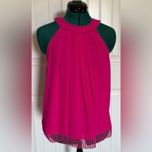 Women's Fuchsia Sleeveless Halter Top